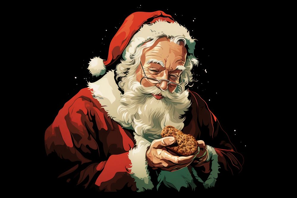 Christmas adult black background santa claus. 