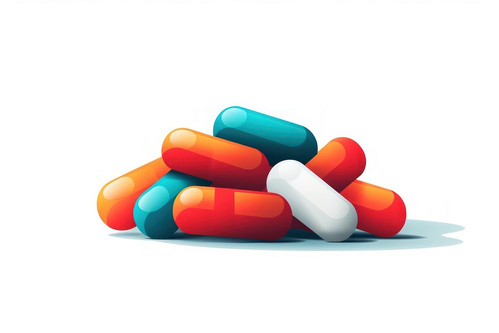 Capsule pill white background relaxation. AI generated Image by rawpixel.