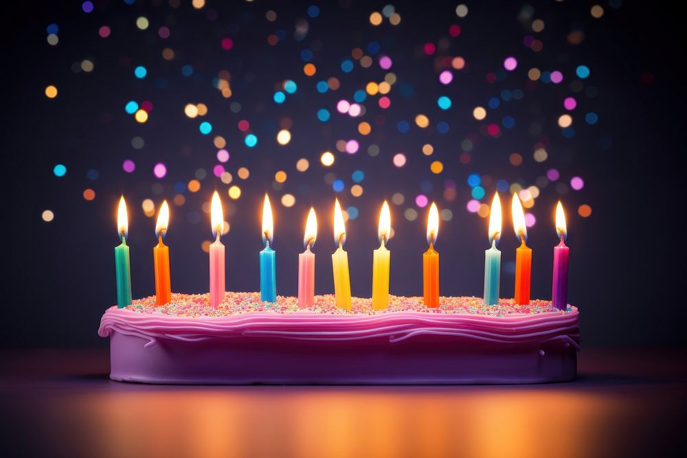 Birthday dessert candle cake. AI generated Image by rawpixel.