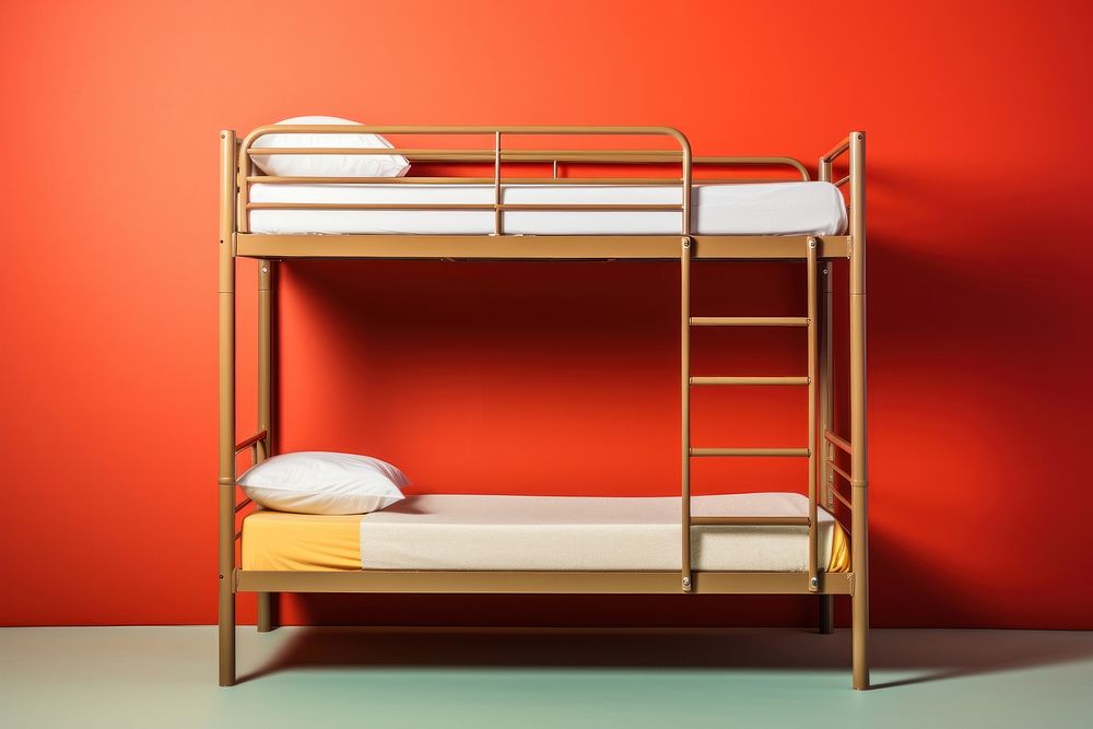 Bed furniture bedroom hostel. AI generated Image by rawpixel.