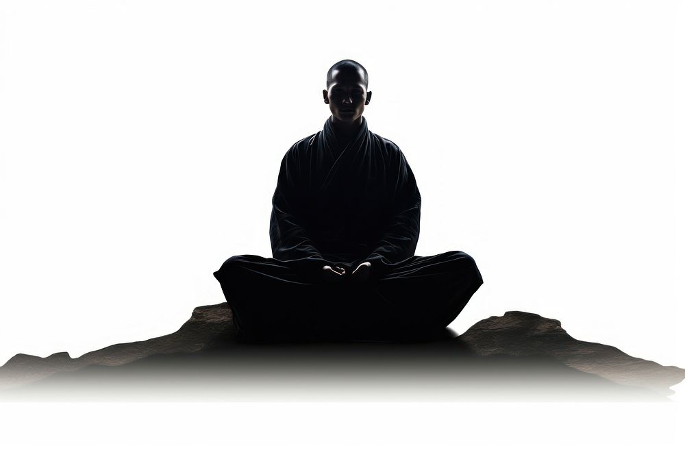 Taoism silhouette meditating sitting. AI generated Image by rawpixel.
