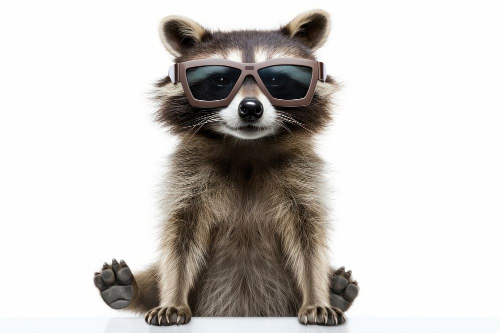 Animal sunglasses wildlife raccoon. AI generated Image by rawpixel.