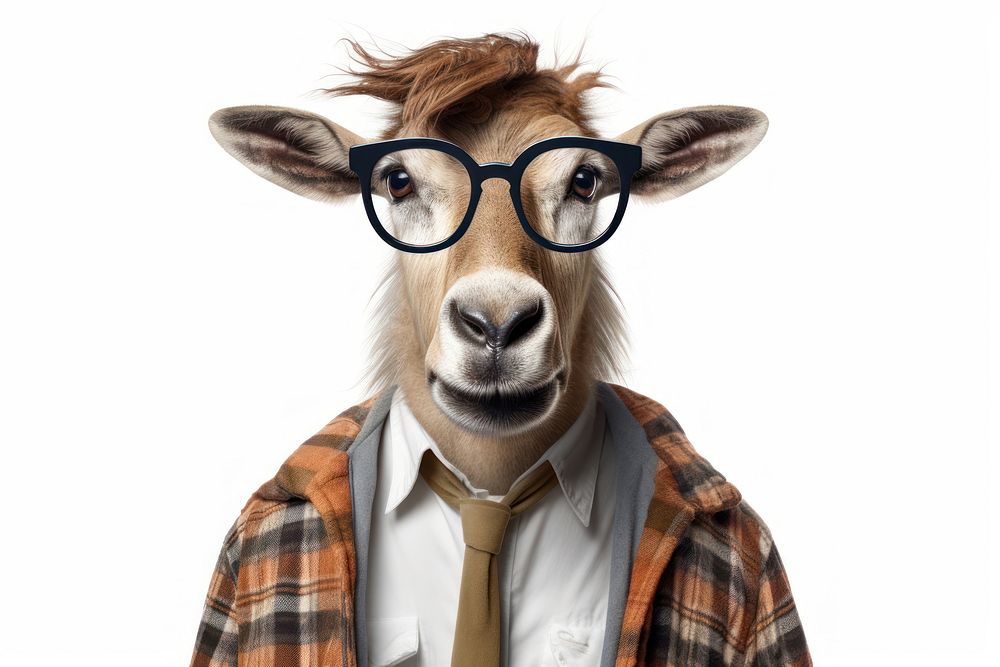 Glasses animal livestock wildlife. AI generated Image by rawpixel.