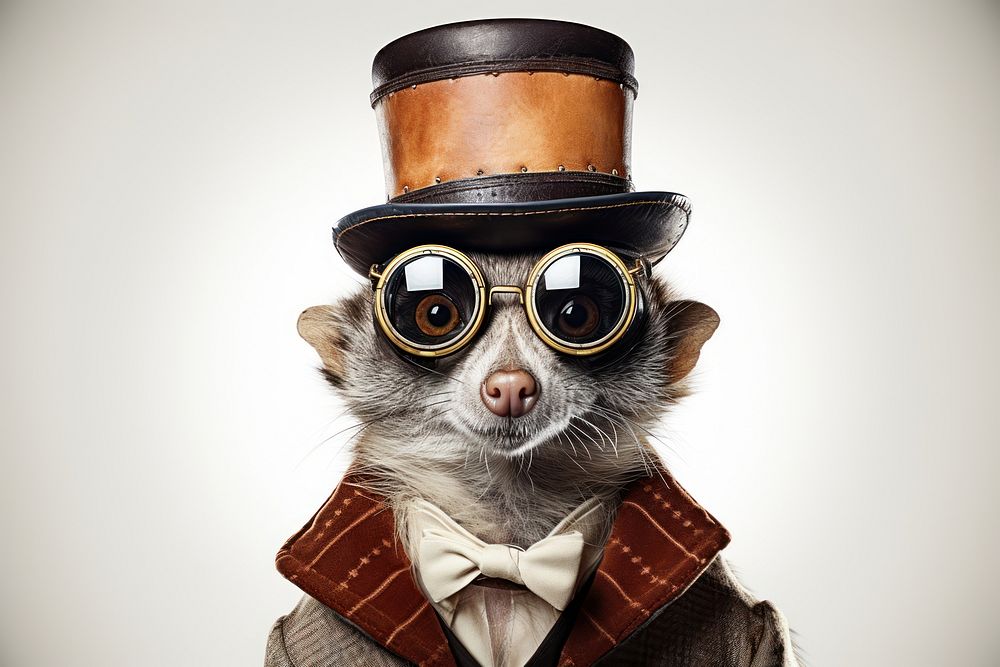 Animal portrait glasses mammal. AI generated Image by rawpixel.