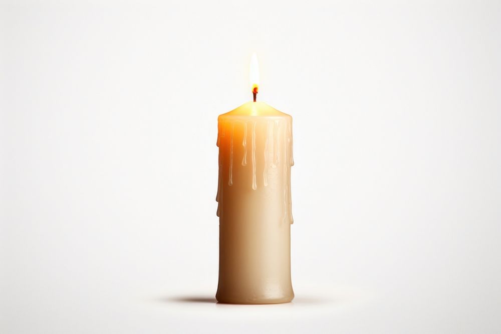 Candle fire white background spirituality. AI generated Image by rawpixel.