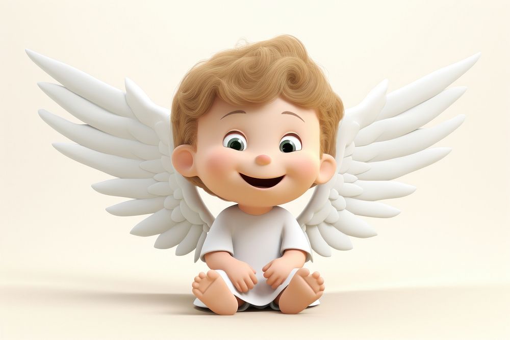 Angel smiling cute doll. 