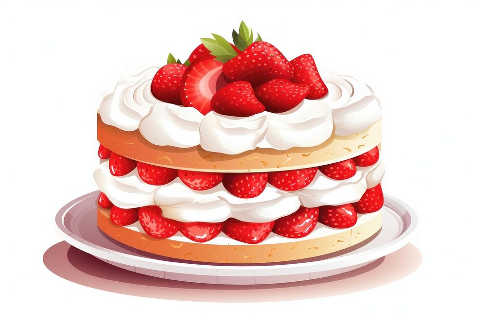 Strawberry cake dessert cream. AI generated Image by rawpixel.