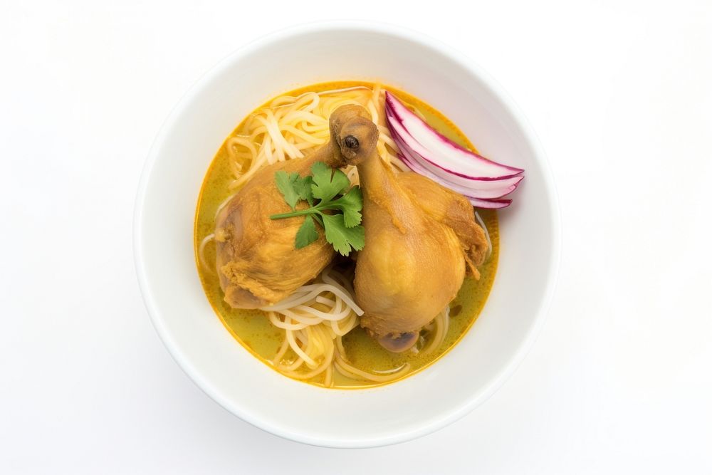 Soup noodle curry plate. AI generated Image by rawpixel.