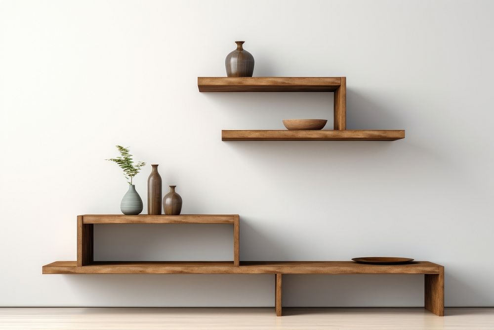 Furniture shelf wood architecture. AI generated Image by rawpixel.