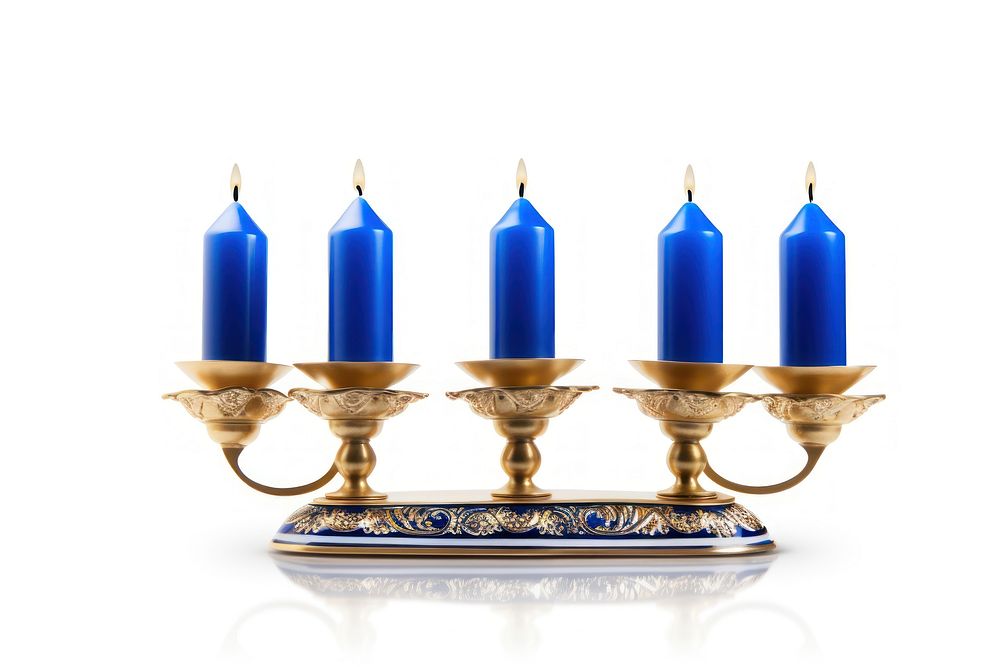 Candle hanukkah white background candle holder. 