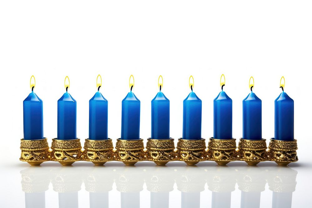 Candle hanukkah gold white background. AI generated Image by rawpixel.