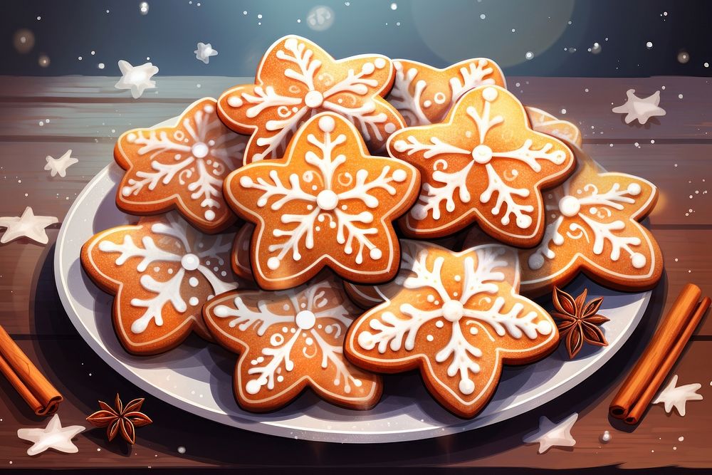 Cookie gingerbread christmas dessert. AI generated Image by rawpixel.