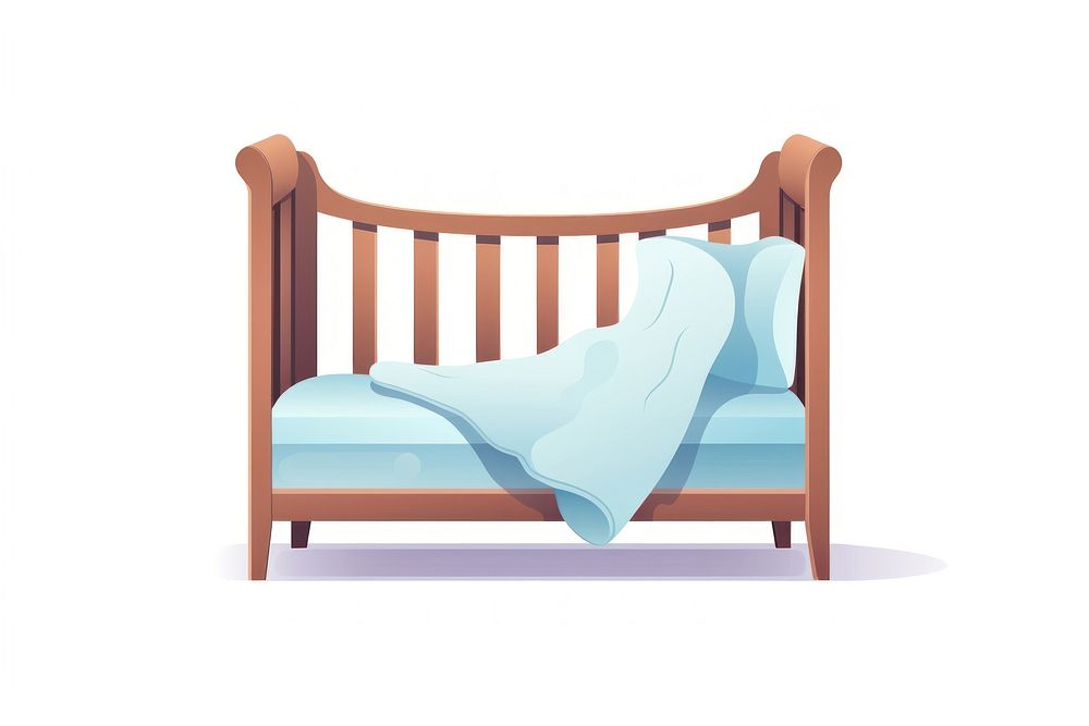 Bed furniture crib white background. AI generated Image by rawpixel.