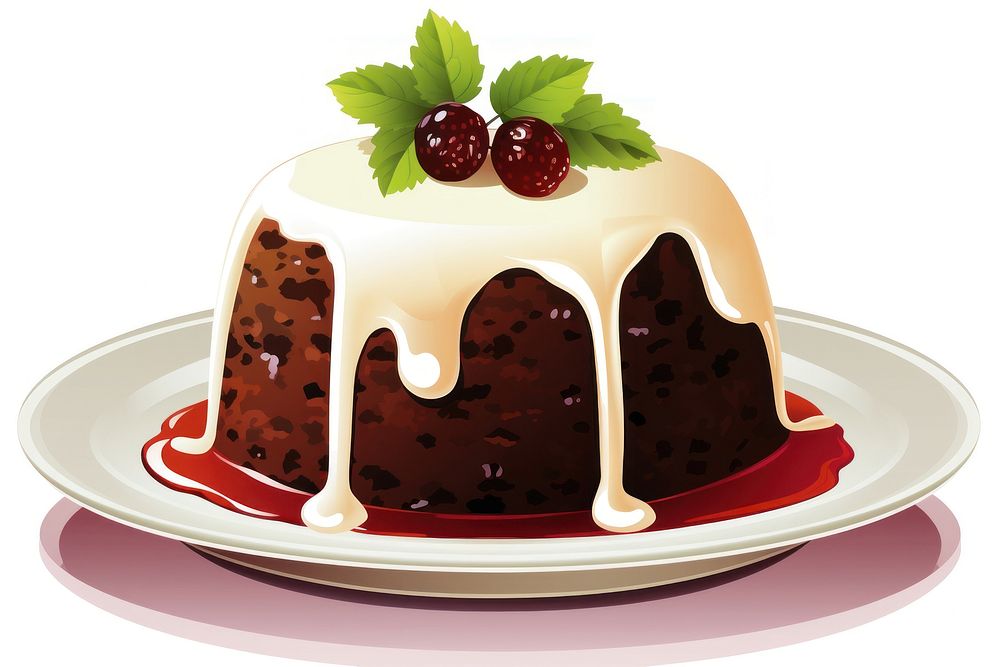 Dessert pudding berry food. AI generated Image by rawpixel.
