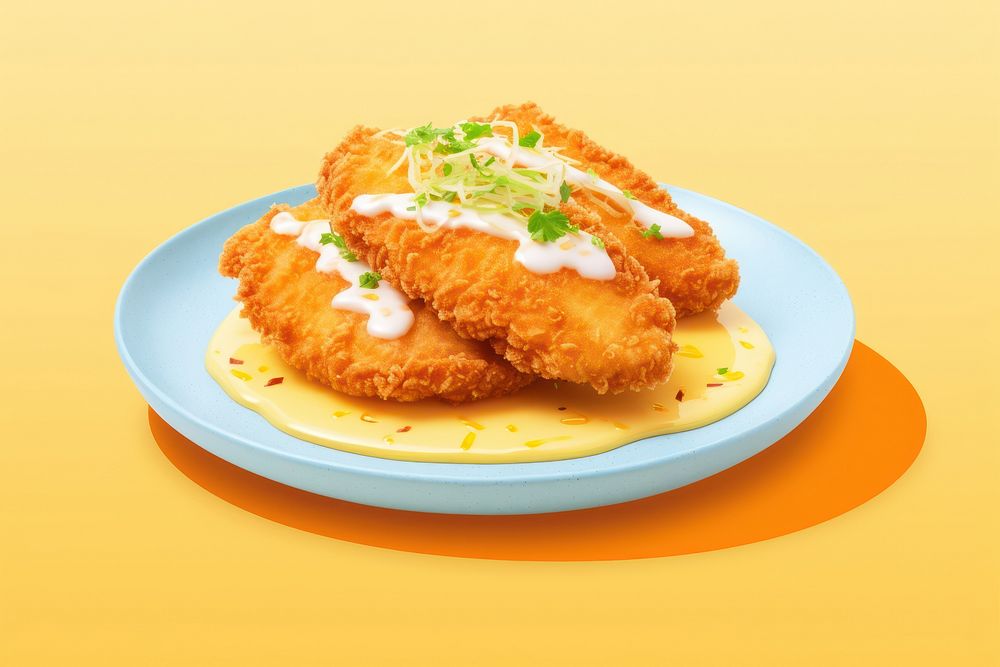 Tonkatsu food croquette schnitzel. AI generated Image by rawpixel.