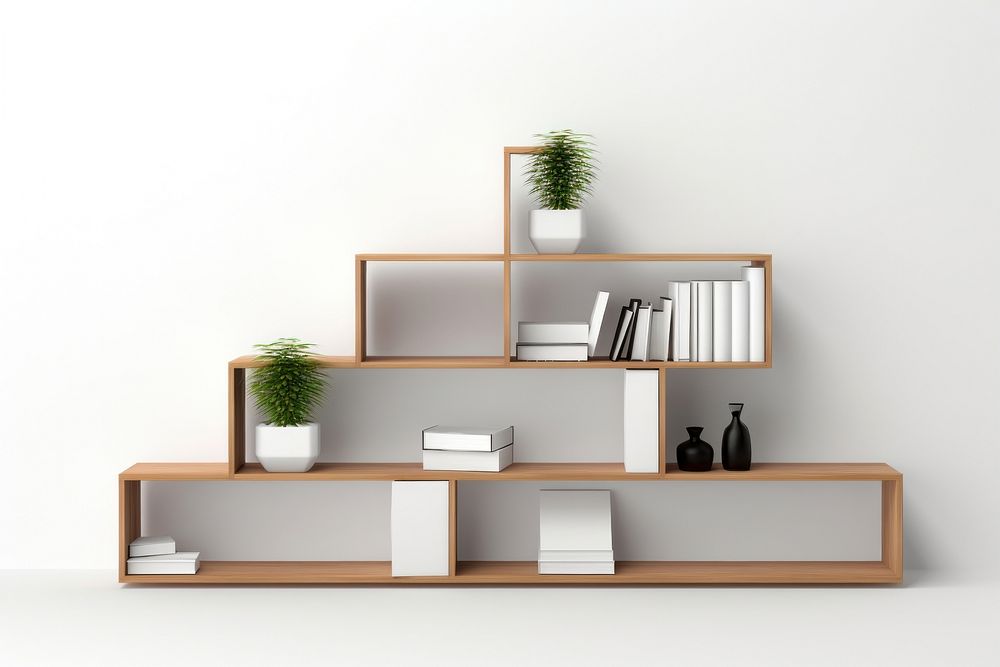 Bookshelf furniture bookcase plant. AI generated Image by rawpixel.