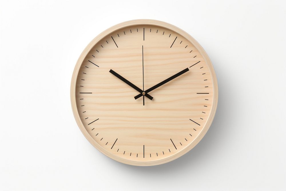 Clock white background furniture accuracy. AI generated Image by rawpixel.