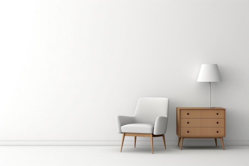 Furniture chair white lamp. AI generated Image by rawpixel.