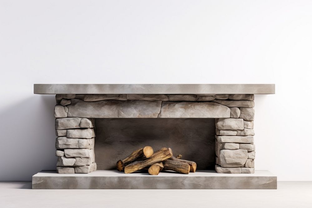 Fireplace hearth wood architecture. AI generated Image by rawpixel.