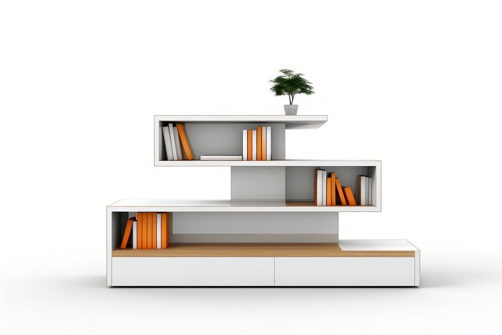 Bookcase furniture bookshelf plant. AI generated Image by rawpixel.