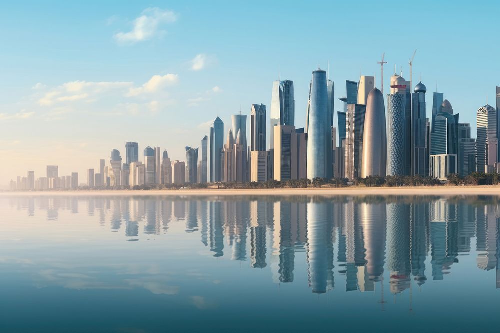 Cityscape panoramic architecture skyscraper. AI generated Image by rawpixel.