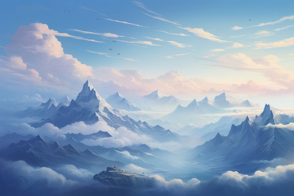 Mountain sky landscape outdoors. AI generated Image by rawpixel.