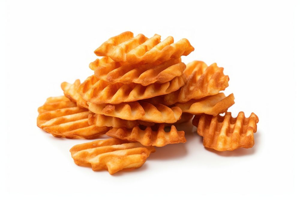 Waffle fries food white background freshness. AI generated Image by rawpixel.