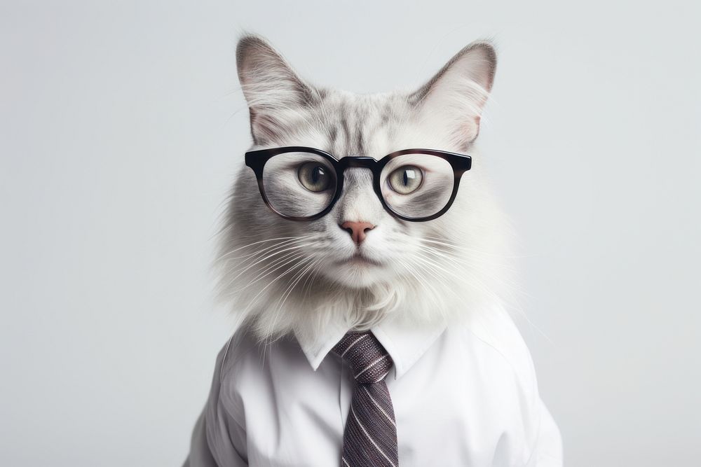 Glasses portrait mammal animal. AI generated Image by rawpixel.