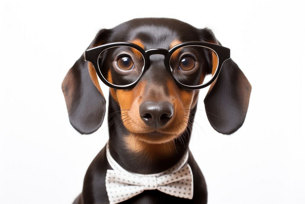 Glasses dachshund animal mammal. AI generated Image by rawpixel.