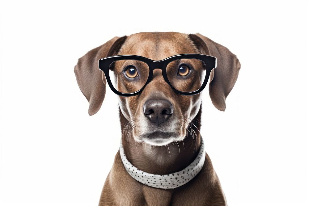 Glasses dog portrait mammal. AI generated Image by rawpixel.