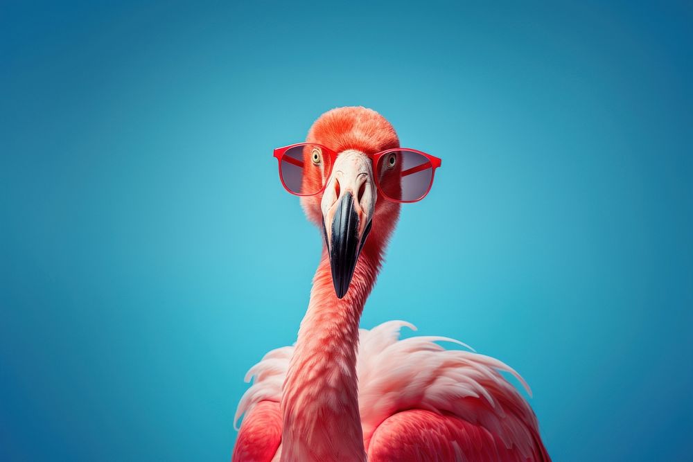 Flamingo animal bird beak. AI generated Image by rawpixel.