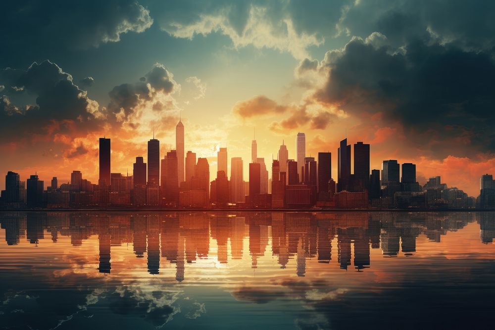 Sky architecture landscape cityscape. AI generated Image by rawpixel.