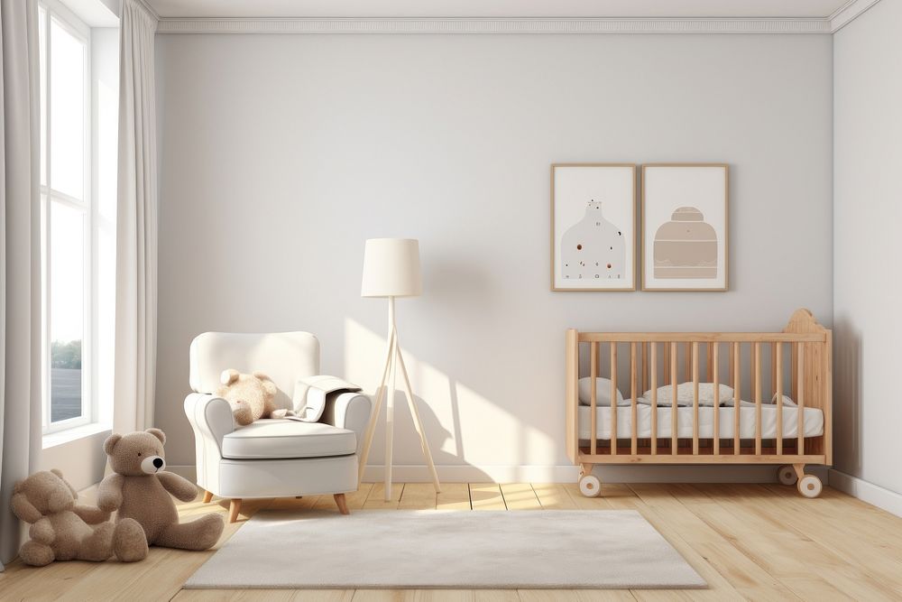 Nursery room furniture crib. .