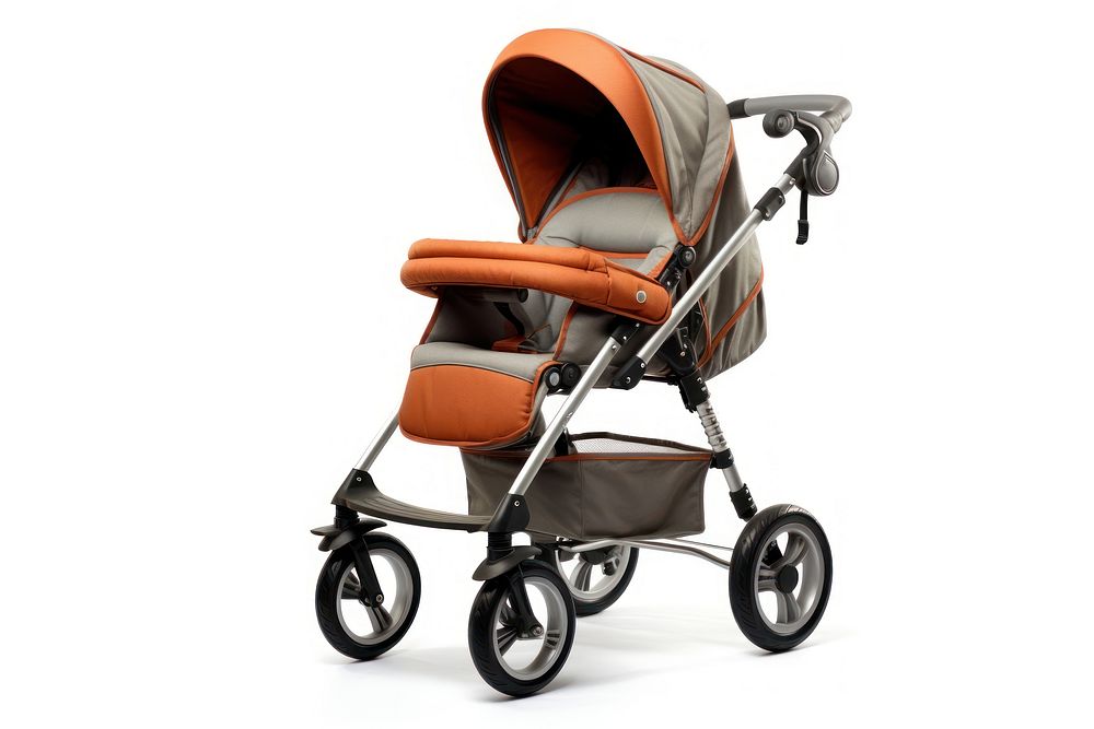 Stroller vehicle white background transportation. AI generated Image by rawpixel.