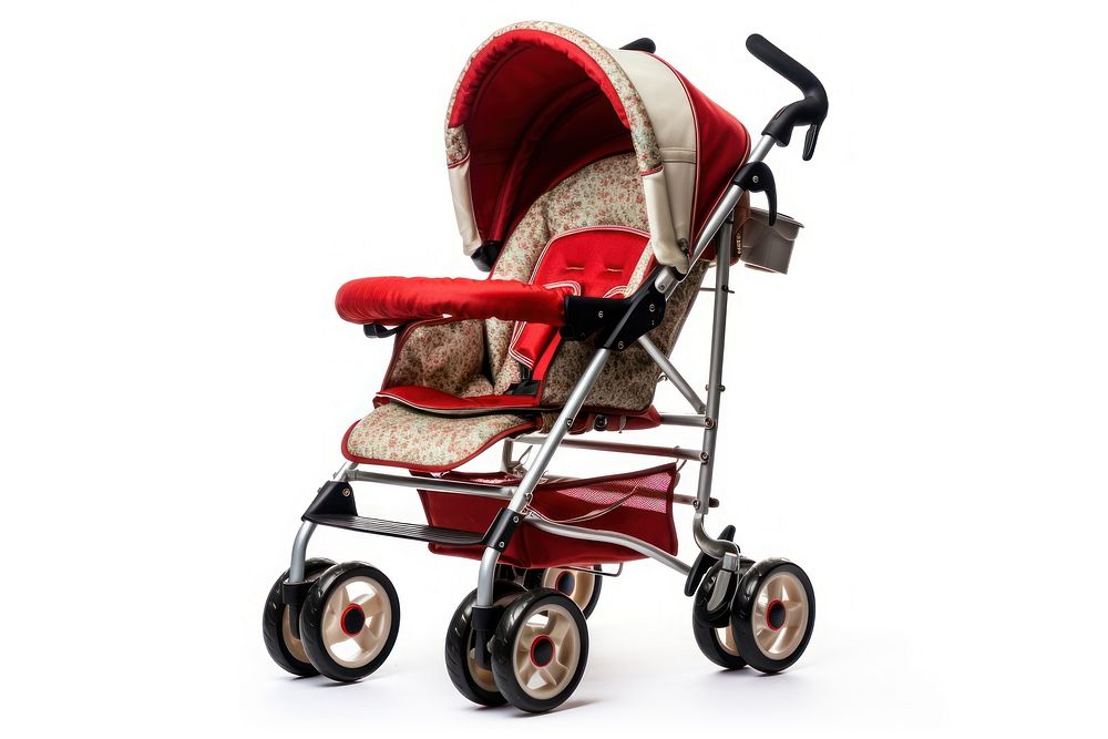 Stroller white background baby stroller outdoors. AI generated Image by rawpixel.