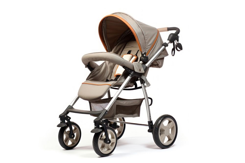Stroller white background baby stroller wheelchair. AI generated Image by rawpixel.