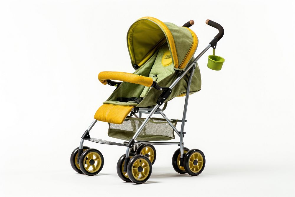Stroller white background baby stroller outdoors. AI generated Image by rawpixel.