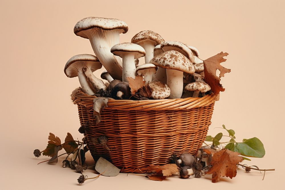 Mushroom basket fungus autumn. 