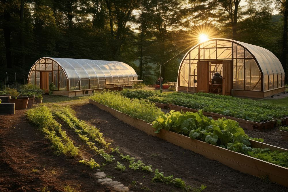 Outdoors architecture greenhouse gardening. 