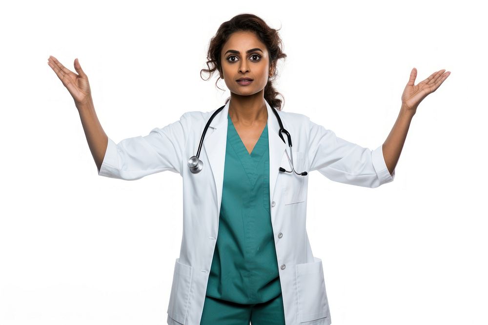 Doctor women white background stethoscope. AI generated Image by rawpixel.