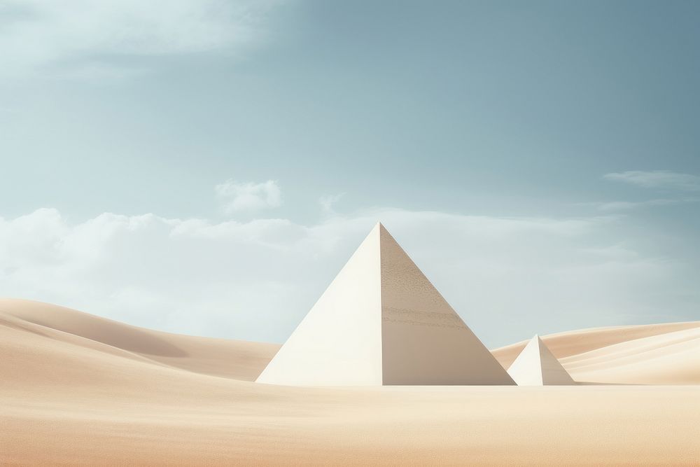 Architecture landscape outdoors pyramid. AI generated Image by rawpixel.