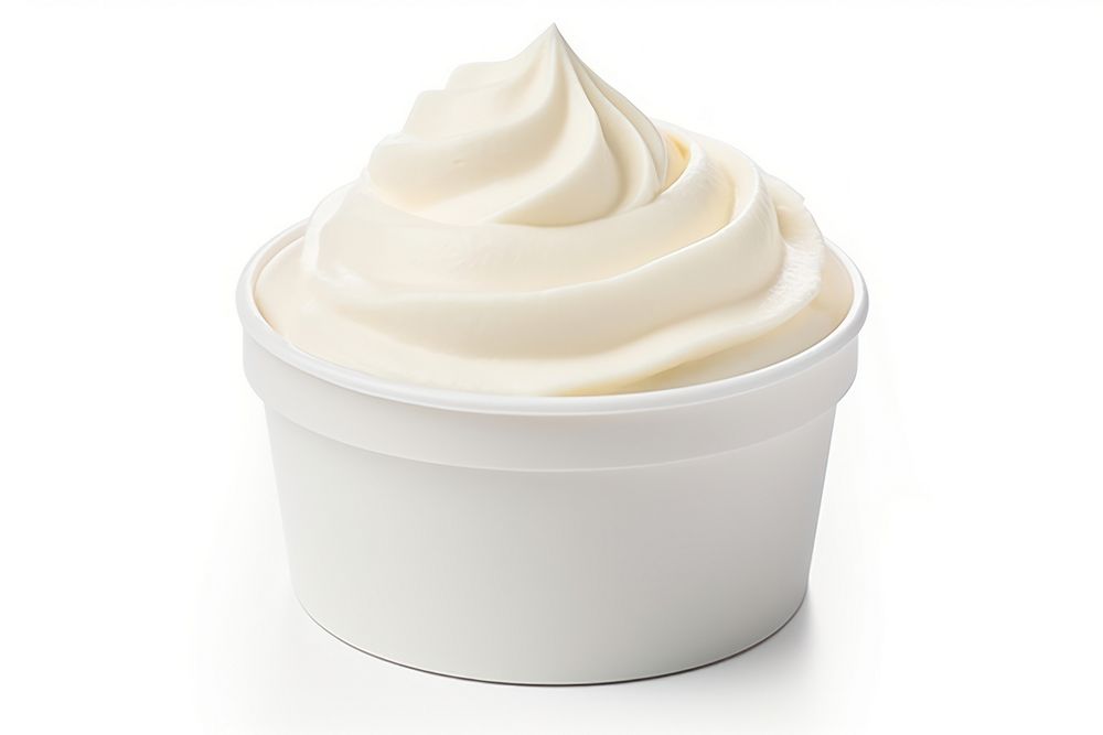 Dessert cream food white background. AI generated Image by rawpixel.