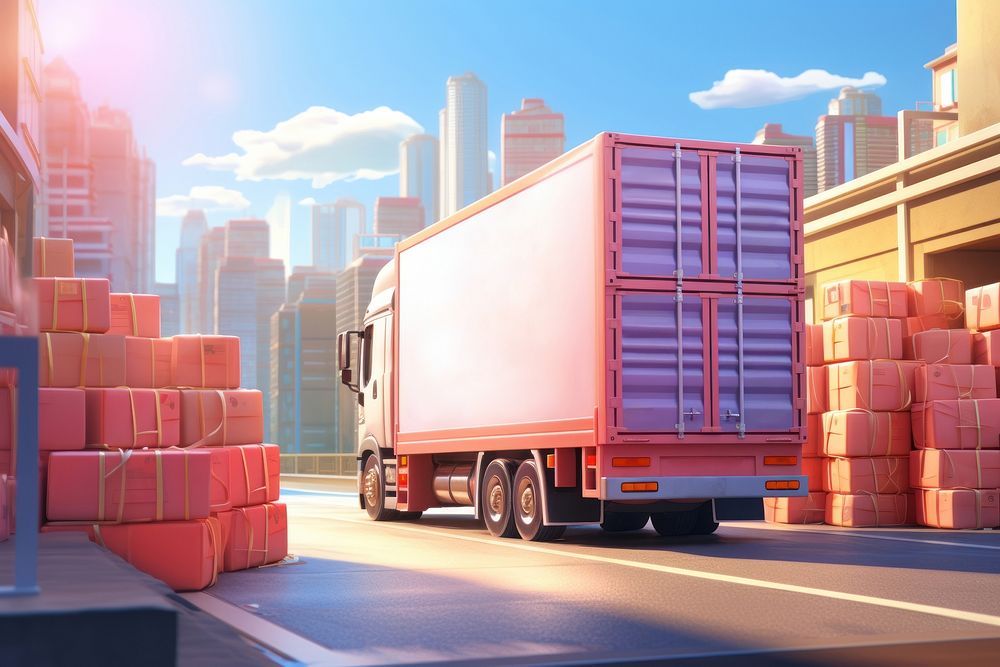 Vehicle cartoon truck transportation. AI generated Image by rawpixel.