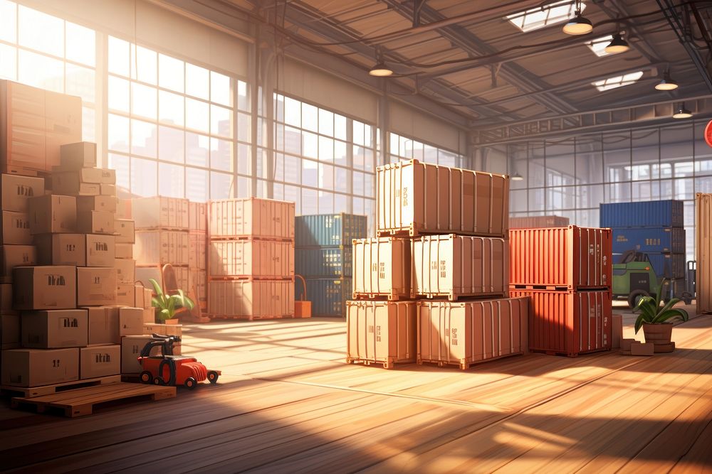 Architecture warehouse building shipping. AI generated Image by rawpixel.