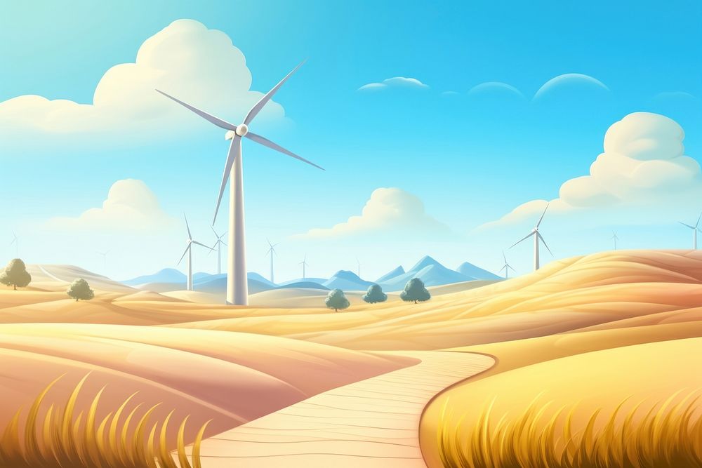 Turbine landscape outdoors windmill. AI generated Image by rawpixel.