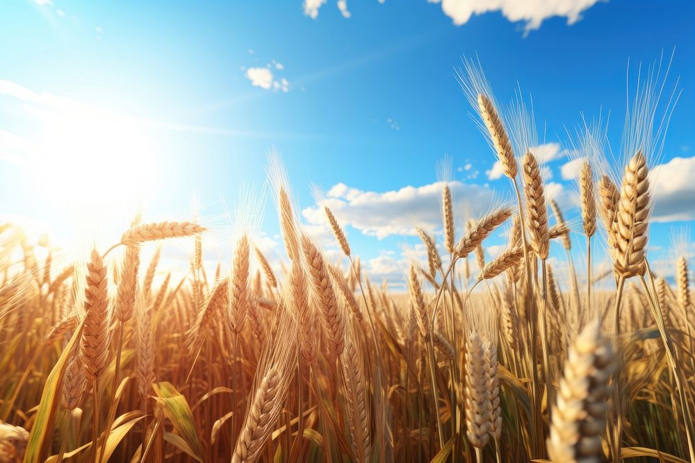 Field wheat agriculture landscape. 