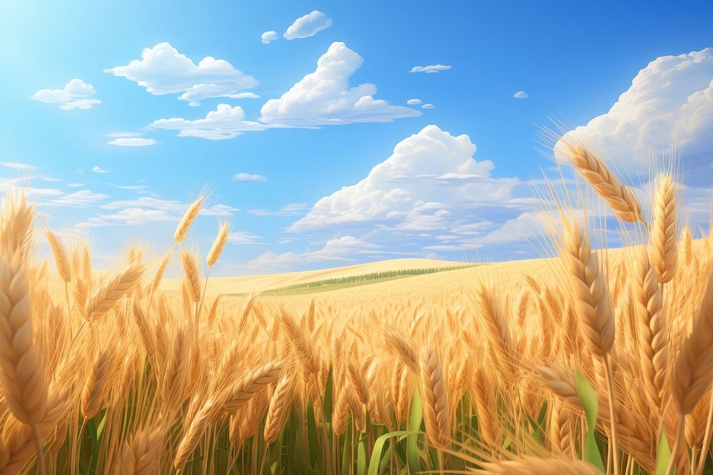 Field wheat agriculture landscape. 