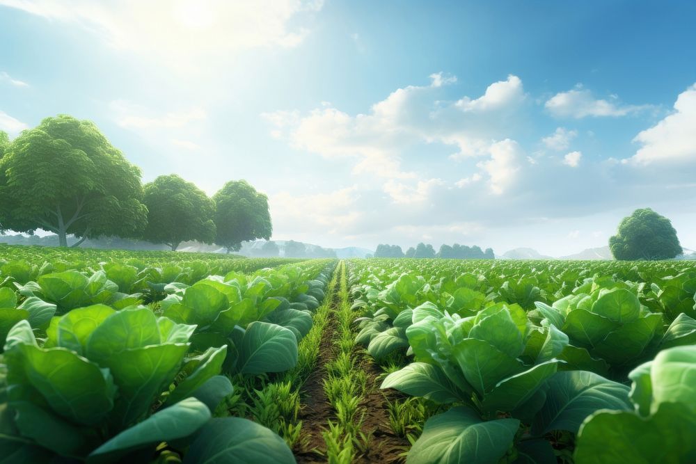 Field agriculture landscape vegetable. AI generated Image by rawpixel.
