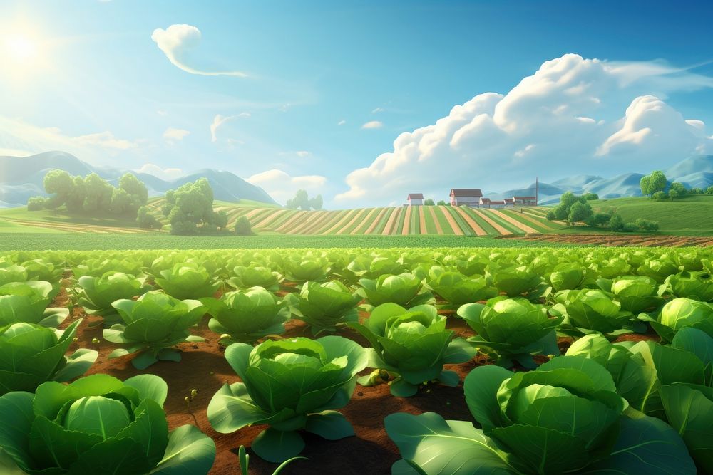 Vegetable field agriculture outdoors. AI generated Image by rawpixel.