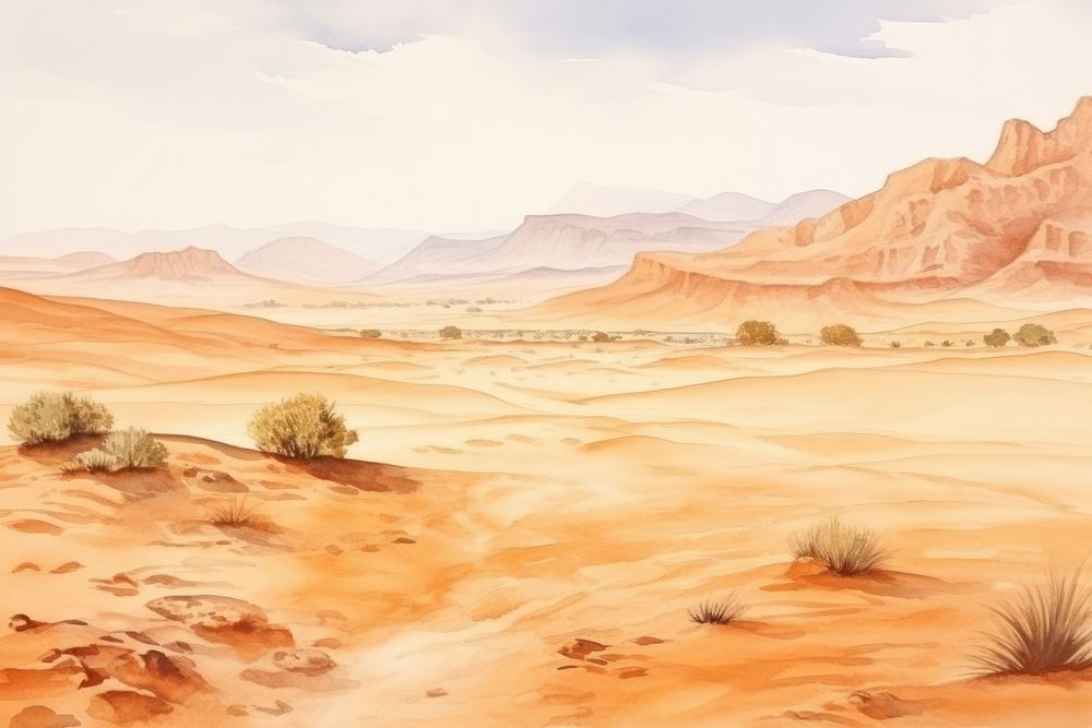 Landscape desert outdoors nature. AI generated Image by rawpixel.